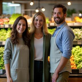 Team van Groentek Holland met voedingsdeskundigen in winkel